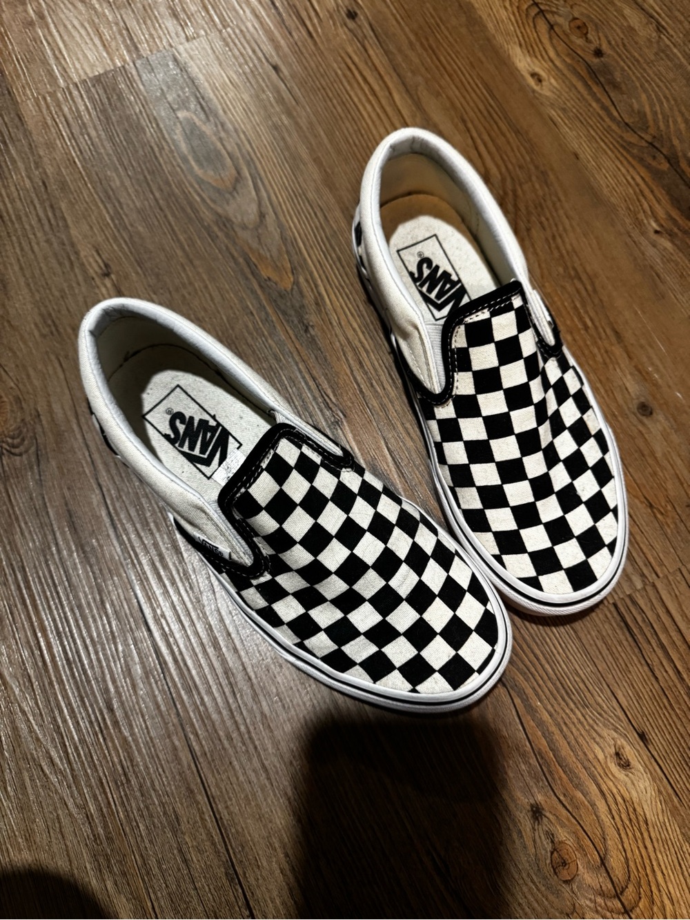 Vans Women Checkerboard Slip-On Sneakers - Black & White